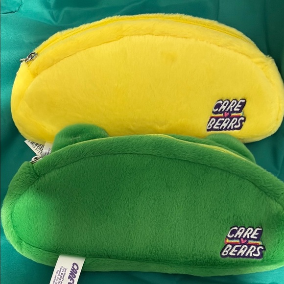 Care Bears Yellow and Green Plush Pencil Pouches - Picture 4 of 6